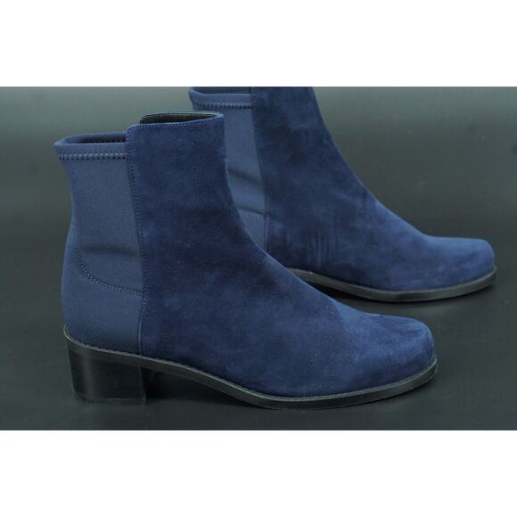Stuart Weitzman Reserve Stretch Suede Blue Ankle Boots Size 6 NEW $495 Navy 5050 - Picture 8 of 12